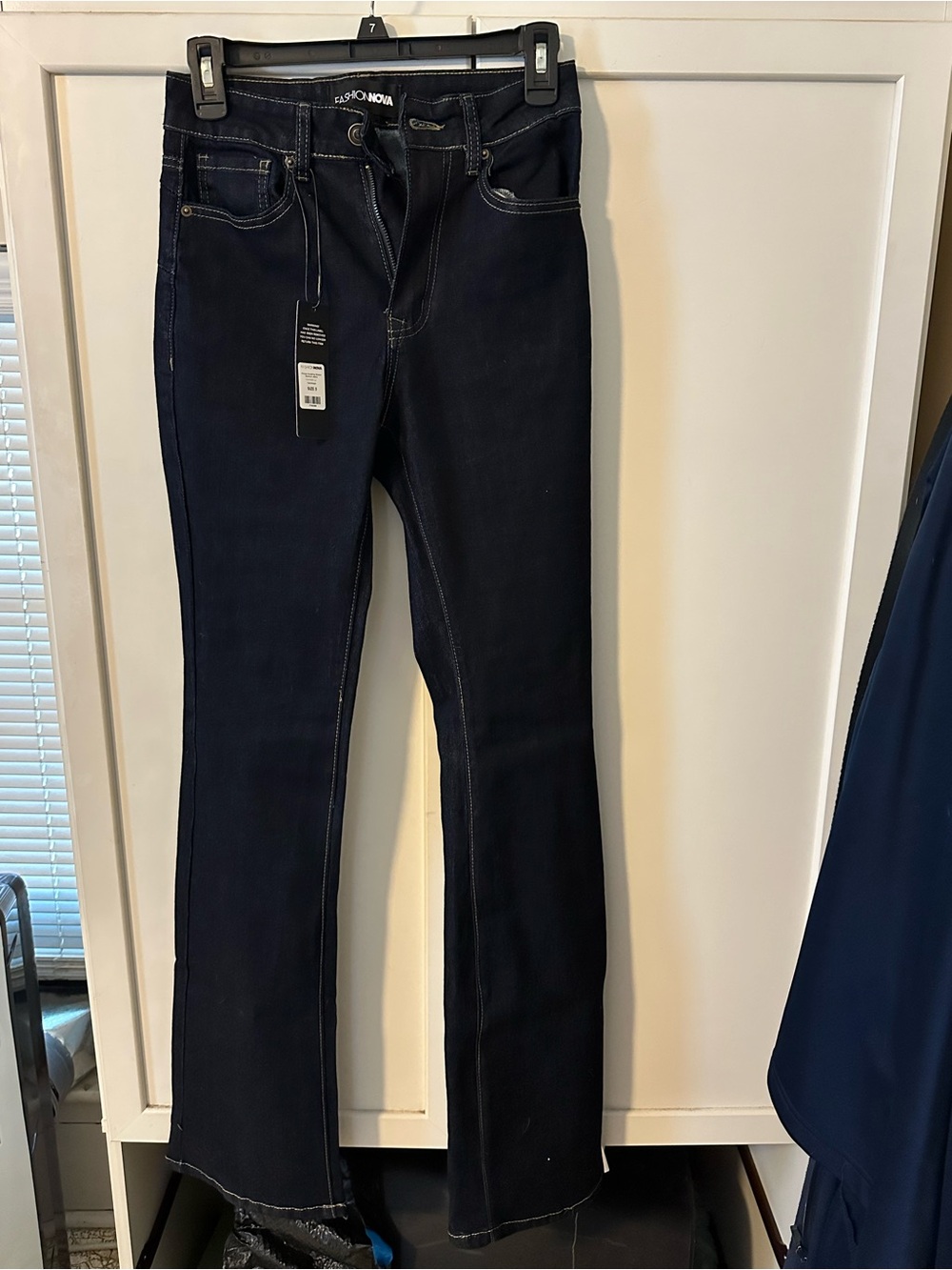 Fashion Nova Women's Dark Indigo Flare Jeans